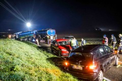 22.10.2024, Eggelsberg, AUT, Unterwegs in Oberösterreich, VU Aufräumarbeiten, LKW und mehrere Autos beteiligt, im Bild die Unfallstelle, Pressefoto Scharinger © 2024, PhotoCredit D. Scharinger